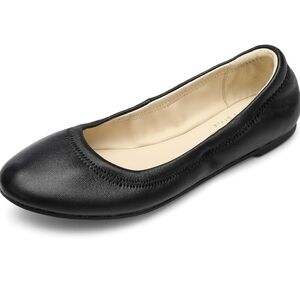 NBW Lambskin Classic Black Leather Ballet Flats